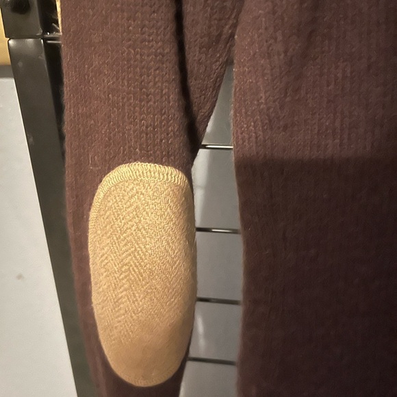 J. Crew Deep Brown Women's Cardigan with contrasting elbow patches - Picture 5 of 5